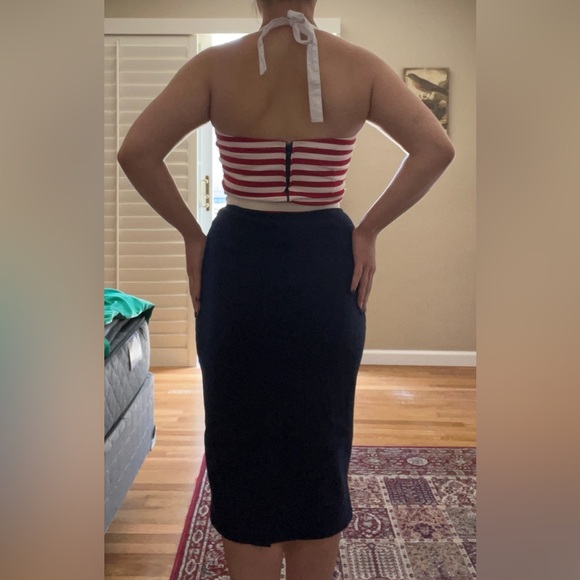 Pinup Couture 1950s Pinup Girl Fitted Wiggle Sailor Dress - vintage inspired - Picture 14 of 16